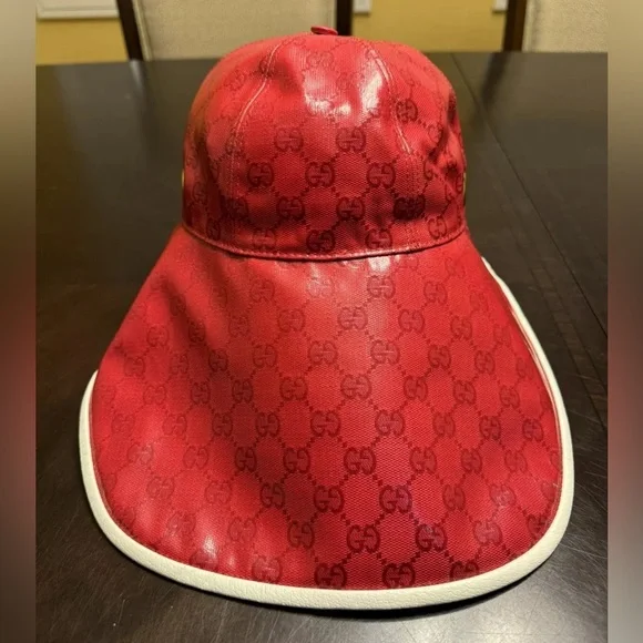New Gucci x Adidas Wide Brim GG Supreme Logo Hat Red White Size M - Picture 7 of 14